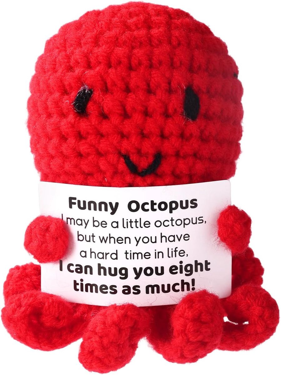 Positieve Octopus, Grappige Gehaakte Dieren Emotionele Pluche
