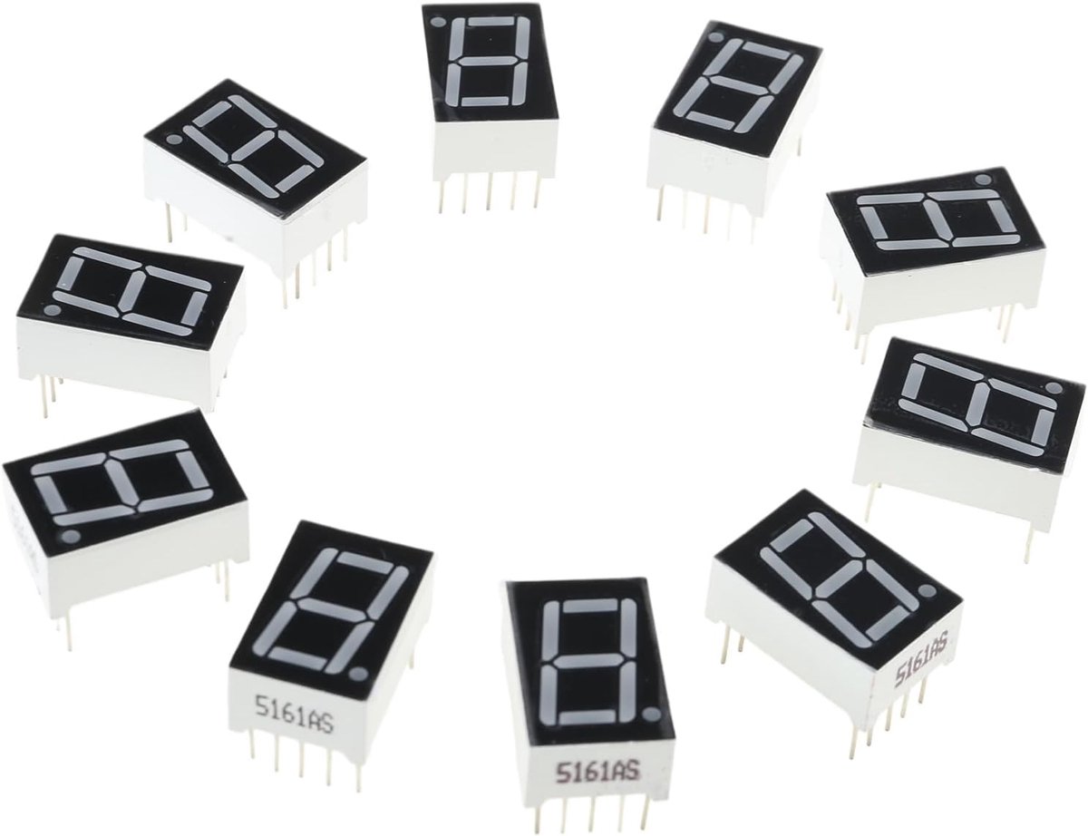 10 stuks 056 inch 7 segmenten 1 digitaal led-display algemene en digitale buizen kunststof + metaal
