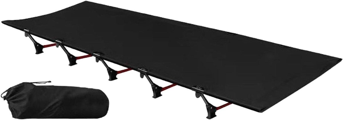 Campingbed Opvouwbaar - Reisbed Gastenbed - Buiten Ontspannen - Snelle Montage - 192x65x16cm - Zwart