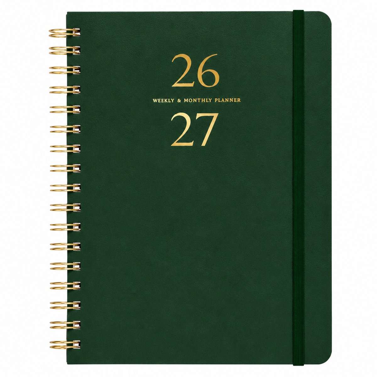 Bobypet - Academische Agenda 2026-2027 - Jaarplanner Juli 2026 tot Juni 2027 - Week en Maand Overzicht - Hardcover Planner met Tabs - Donkergroen