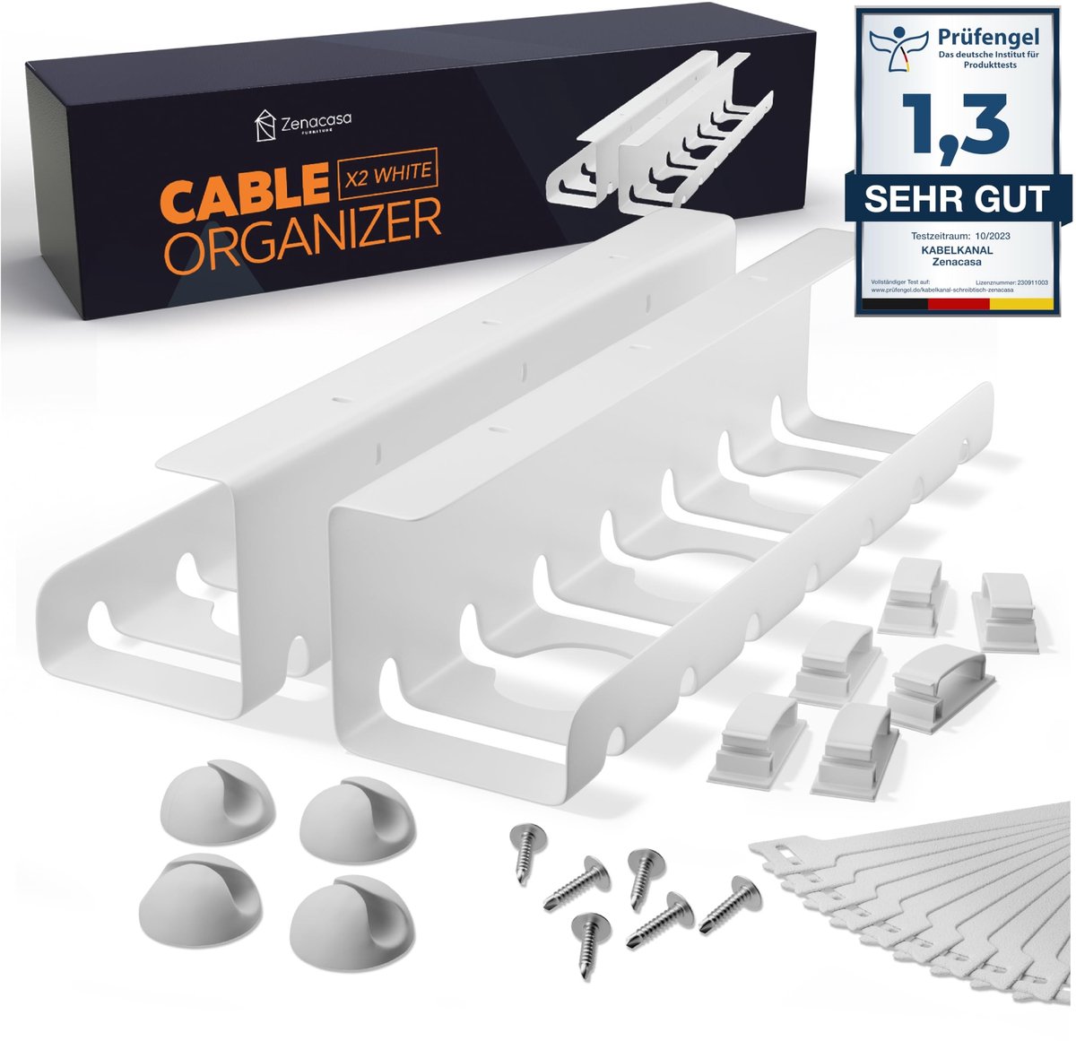 Omgoods - Desk Cable Tray Set van 2 - Kabelbeheer voor Bureau