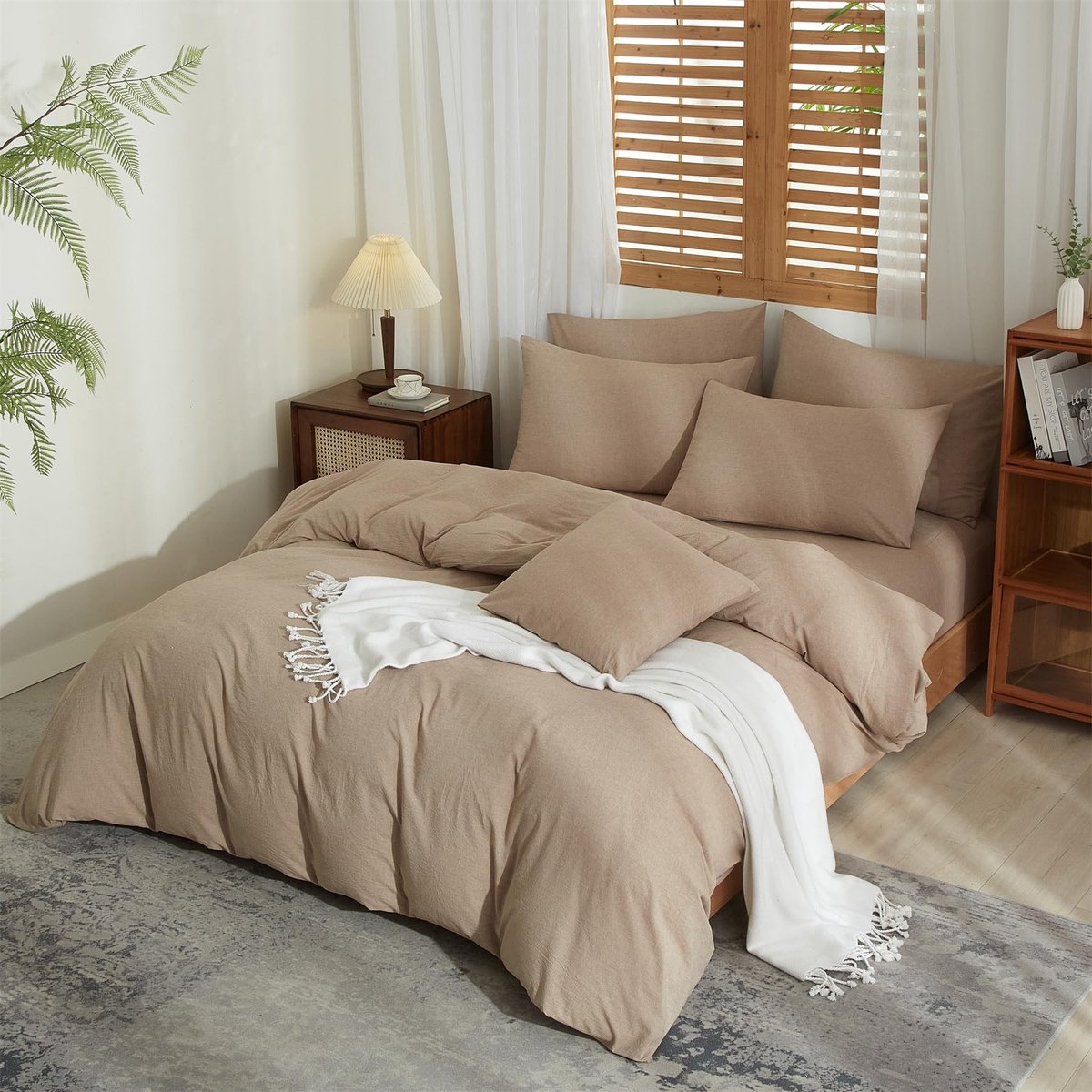 Omgoods - Half-Linnen Dekbedovertrek Set 200x200 cm met 2 Kussenslopen