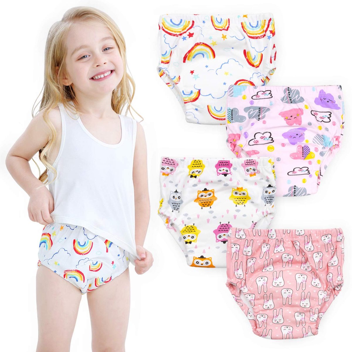 Omgoods - Potty Training Broekjes voor Meisjes - 4 Stuks - 2T-4T - Regenboog