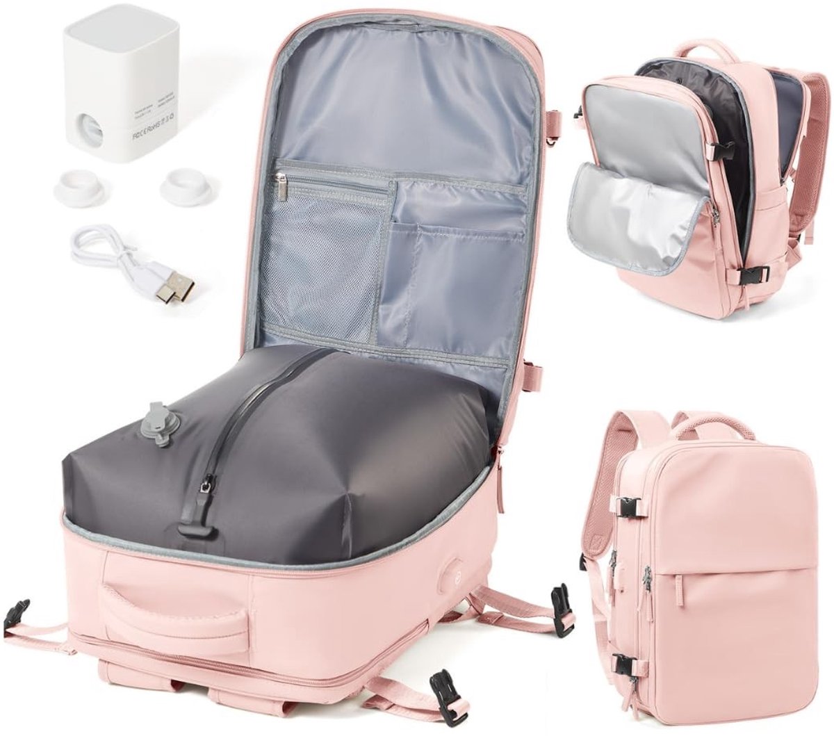 Omgoods - Vacuüm Rugzak met Elektrische Pomp voor Handbagage