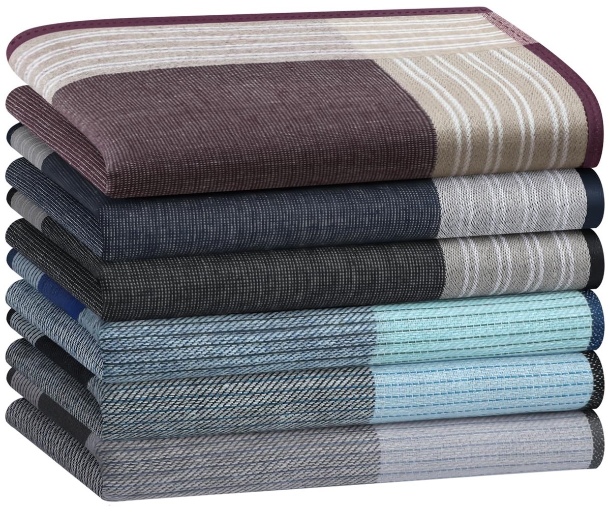 Omgoods - Classic Plaid Handkerchiefs voor Mannen - Zachte Katoenen Zakdoeken