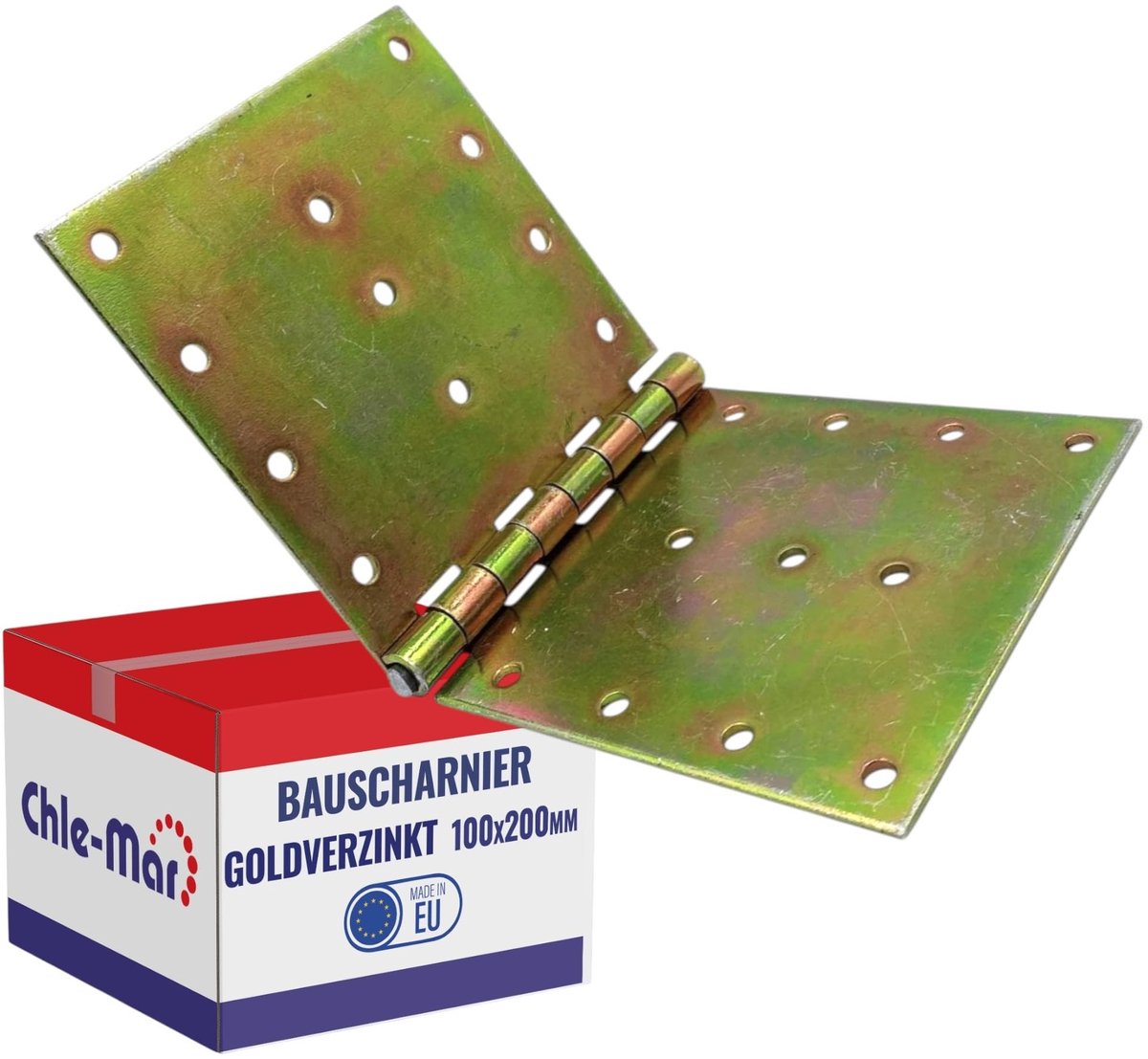 Omgoods - 10x Gegalvaniseerde Zware Scharnieren 100x200mm - Robuuste Deurscharnier voor Meubels