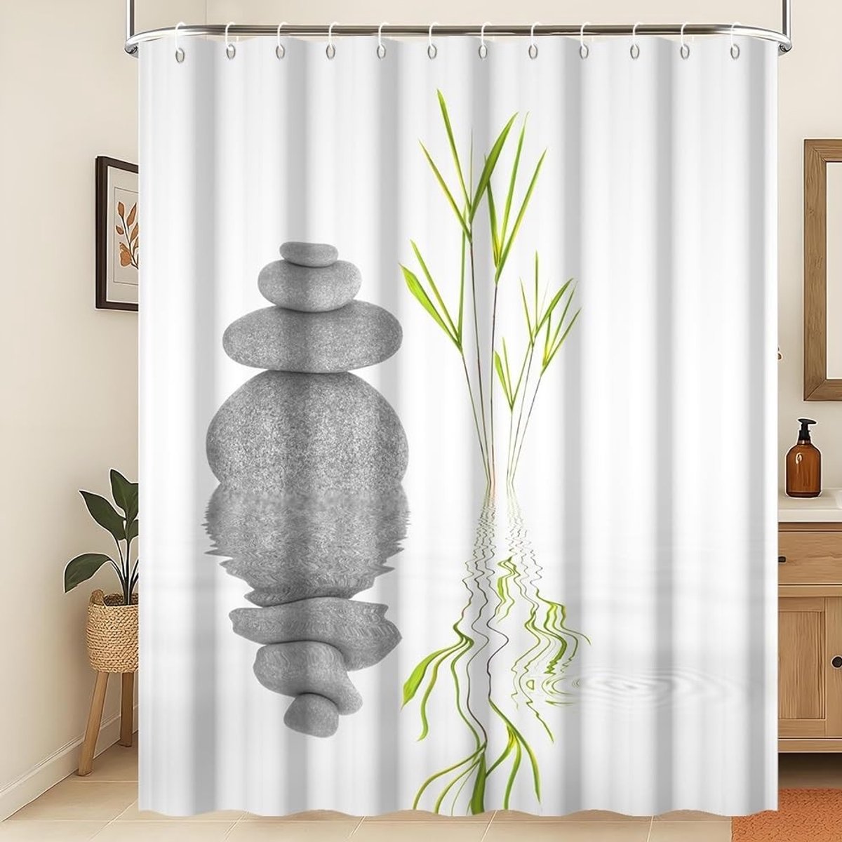 Omgoods - Zen Steentjes Douchegordijn 120x200cm