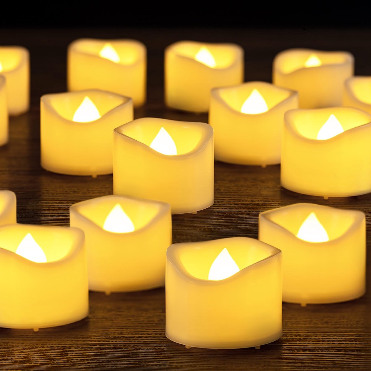 Omgoods - 48-Pack LED Theelichten - Flameless Flickering Kaarsen voor Feesten