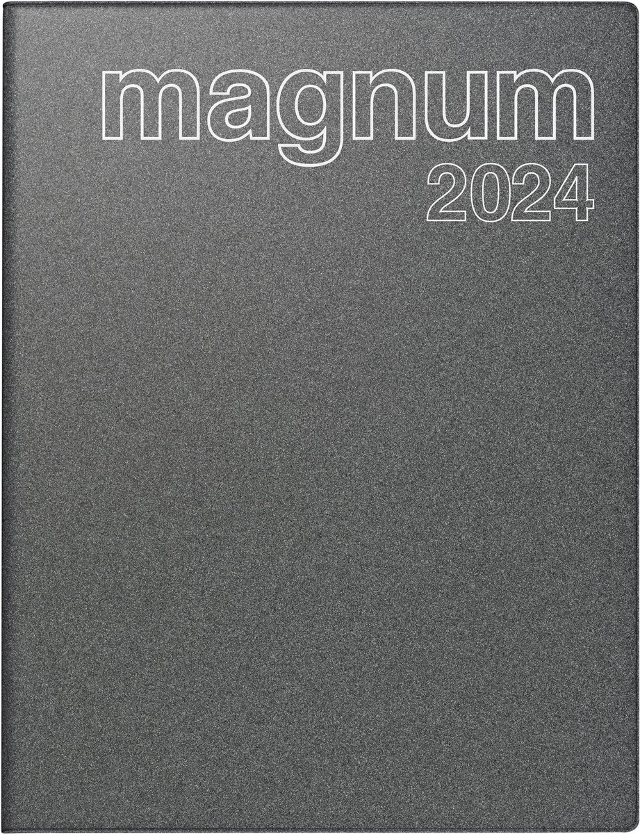 Omgoods - Weekkalender Magnum 2024 - 2 Pagina's per Week, 18,3 x 24 cm, Grijs