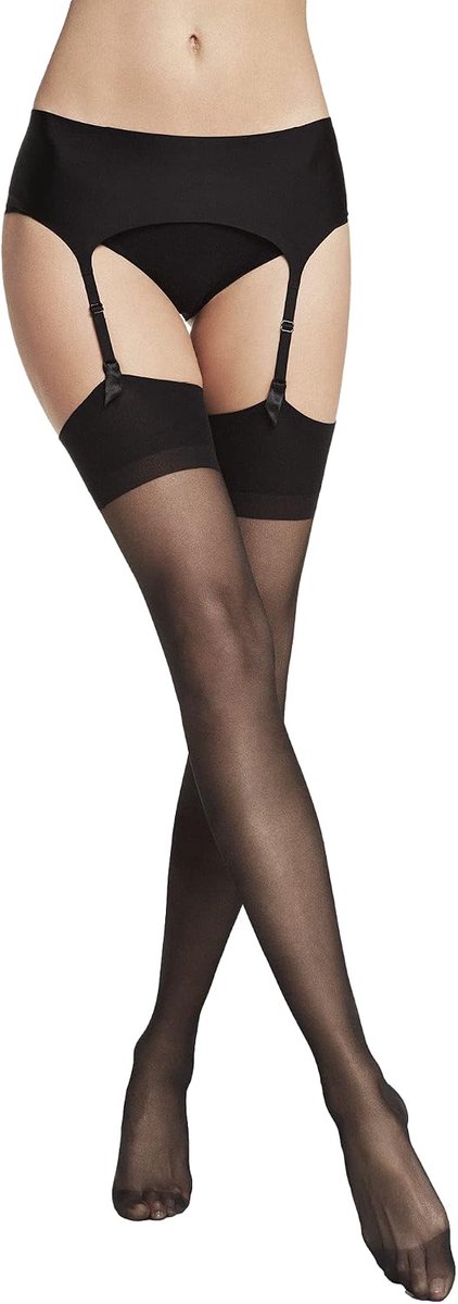 Jarretelkousen voor dames met kant en jarretelgordel Parijs Stockings. Kousen dames en dikte 15 denier. Kousen voor dames, steunpanty