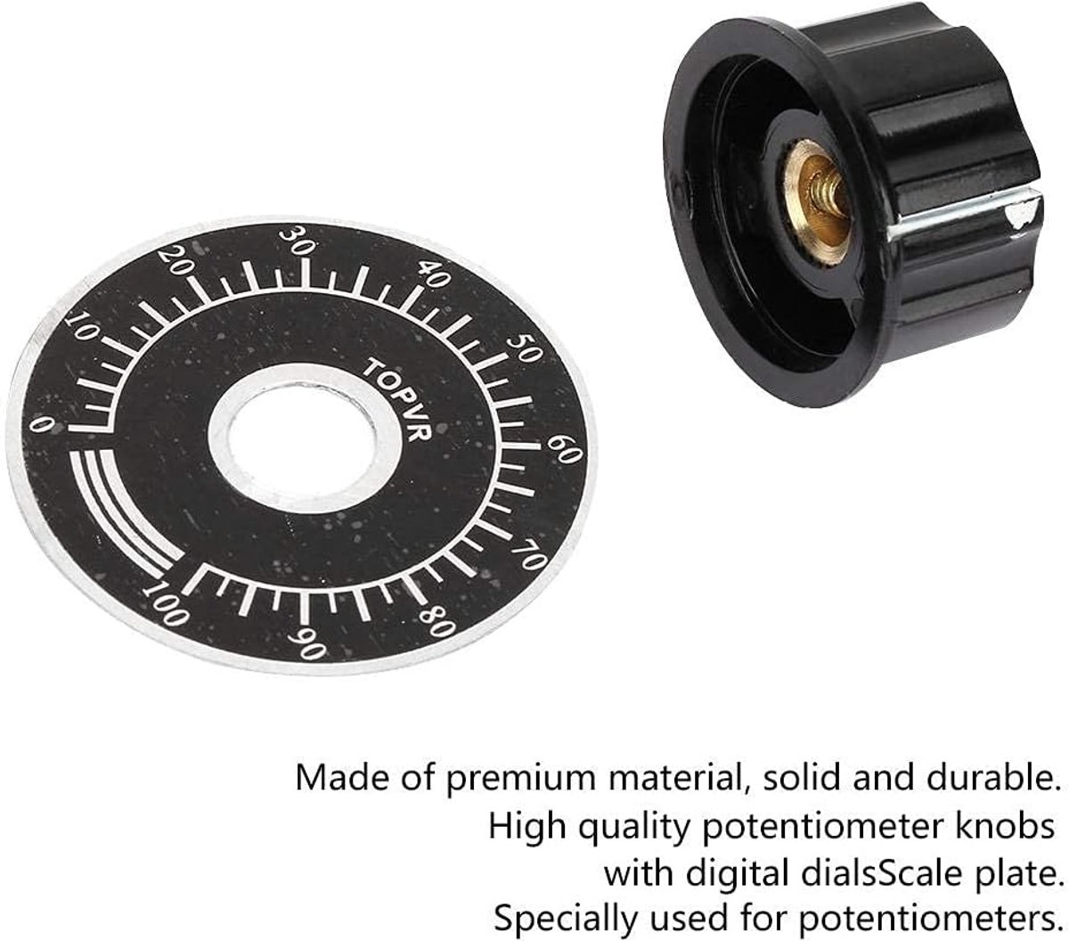 5 stks 6mm Potentiometer Knoppen Potentiometer Knop met Digitale Wijzerplaat Schaal Plaat MF-A03