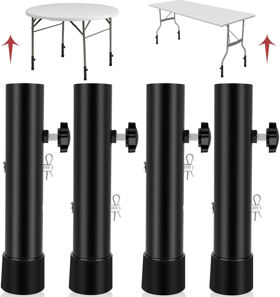 Omgoods - Verstelbare Metalen Tafelpoten Set van 4 - Hoogte 20 cm