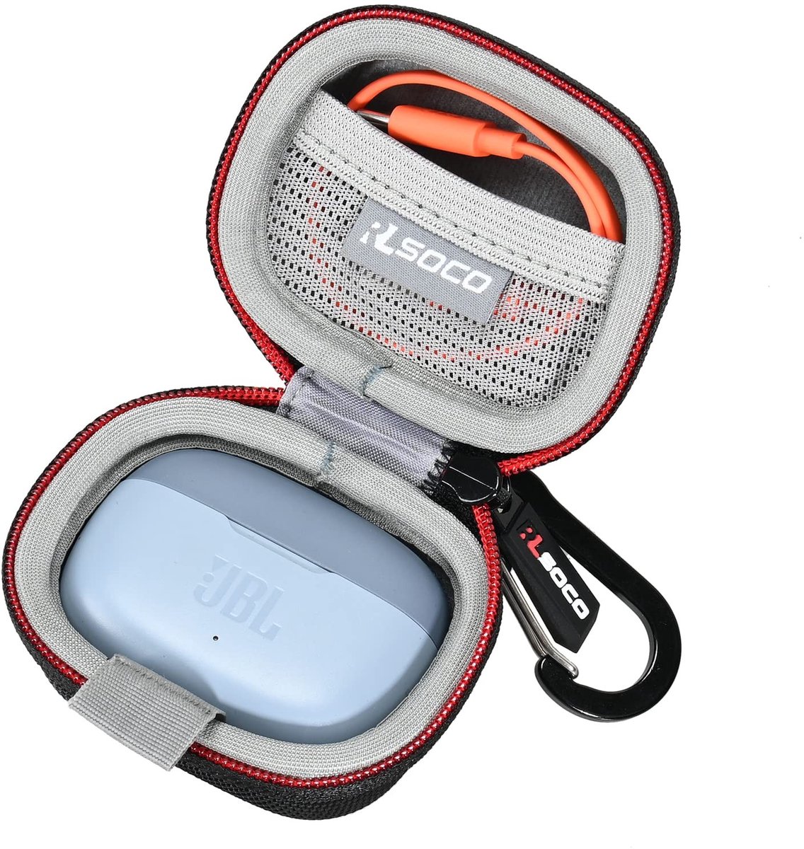 Omgoods - Case Cover voor Wave Beam Draadloze Oordopjes - Compact met Carabiner en Kratzbescherming