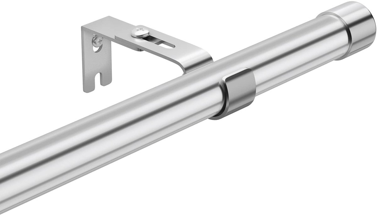 Omgoods - Uittrekbare Gordijnroede Zilver 76-238 cm - Voor Slaapkamer en Woonkamer