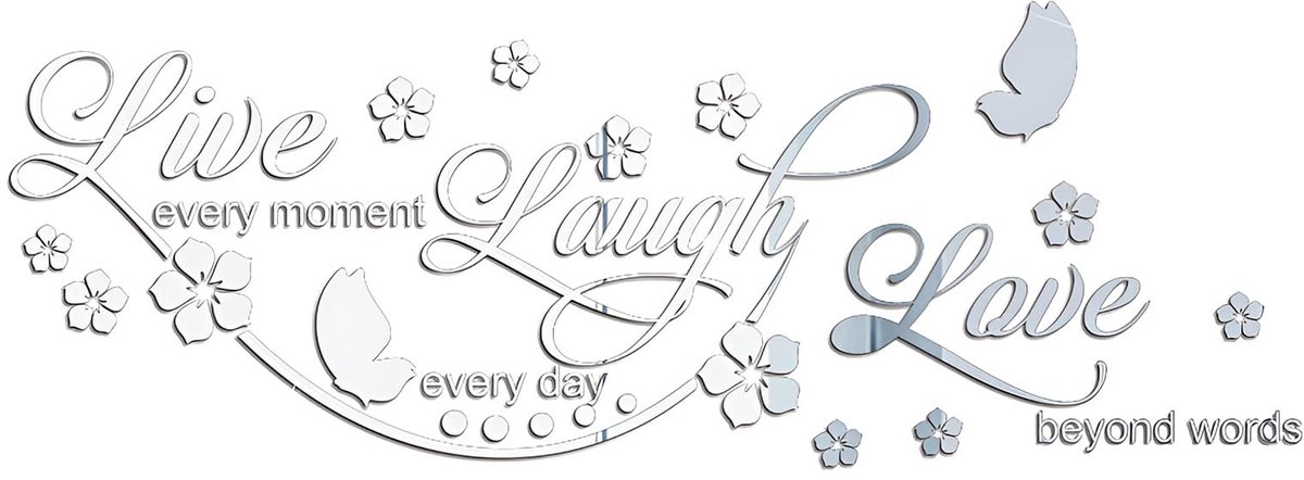 Omgoods - Live Laugh Love Spiegel Wandstickers - Inspirerende Decoratie voor Woonkamers en Slaapkamers