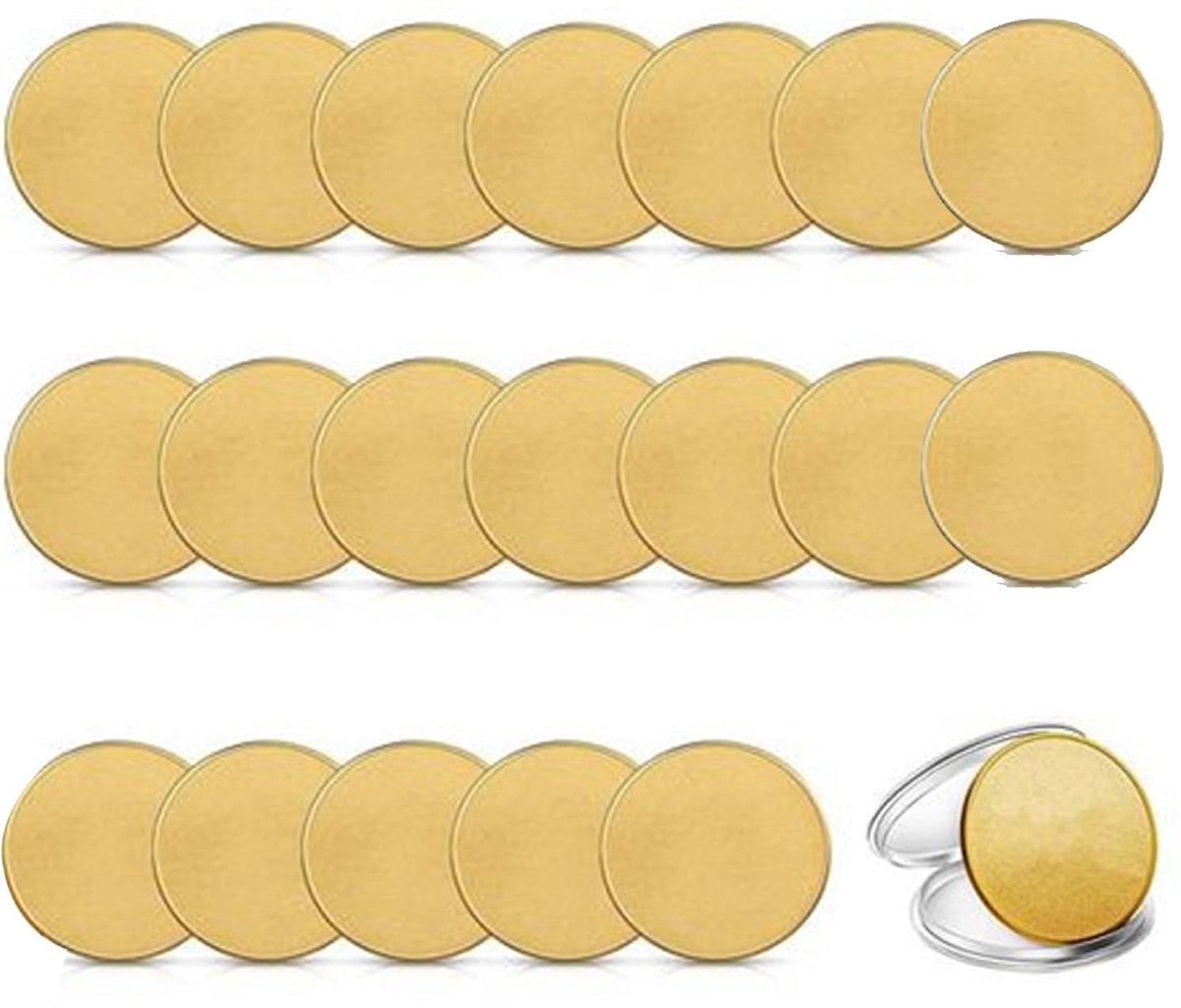 Omgoods - 20 Stuks Brass Coins voor DIY - Lege Munten voor Graveermachine