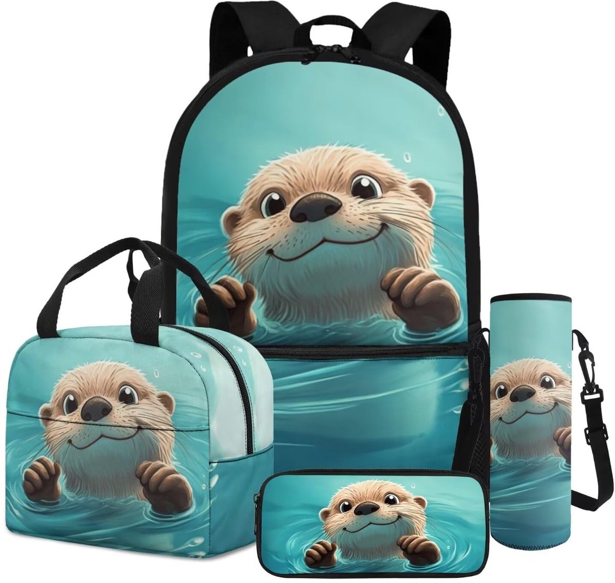 Omgoods - 4-in-1 Rugzakset voor Kinderen met Lunchbox en Waterfles