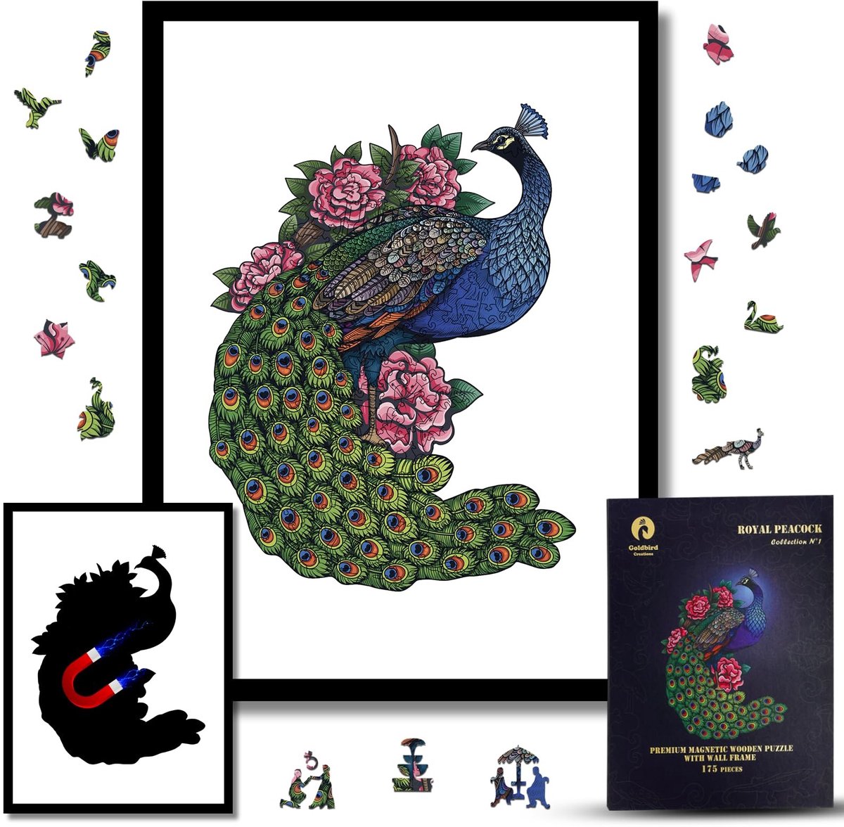 Omgoods - 2 in 1 Magnetisch Houten Puzzel met Frame - Decoratief Puzzelen