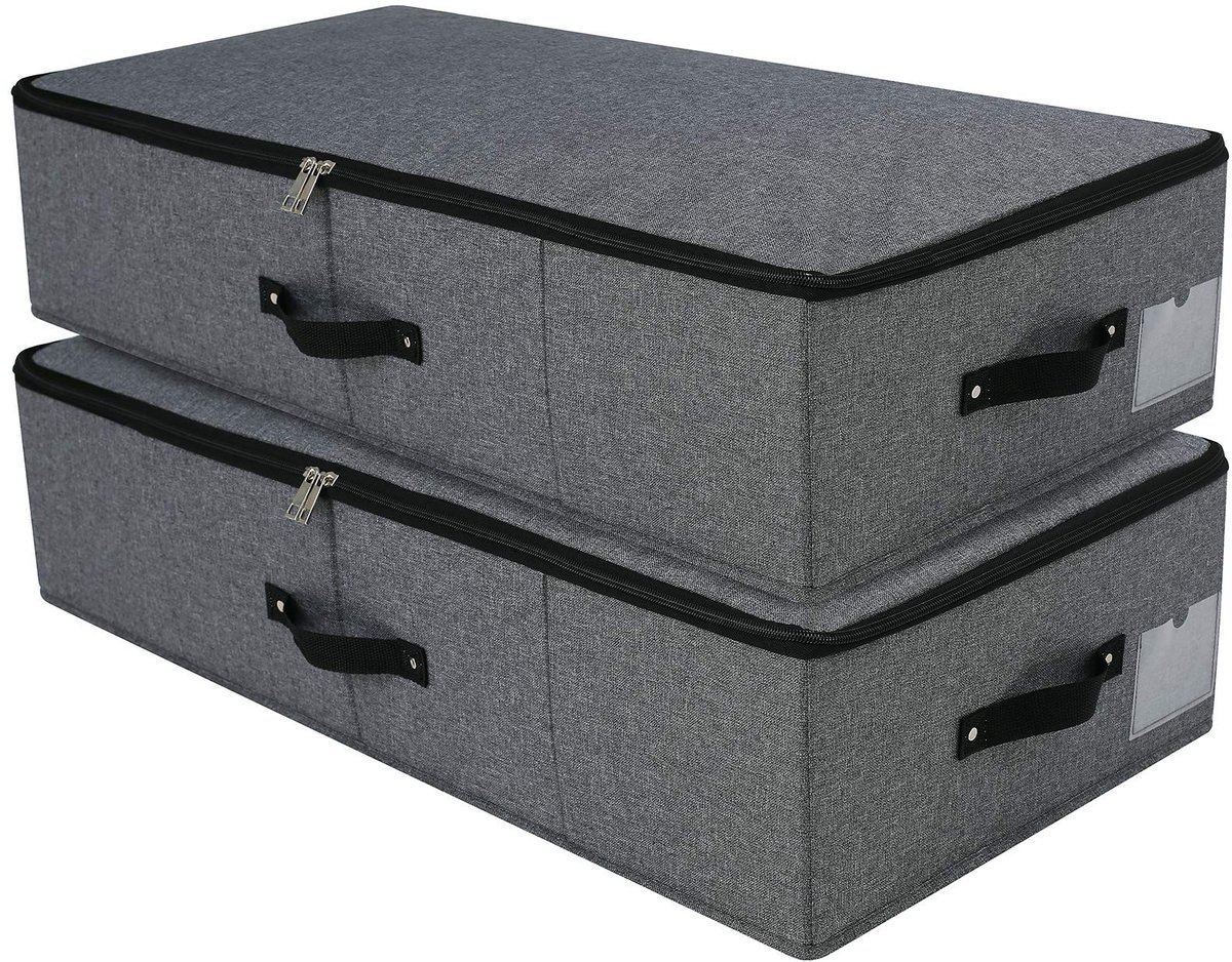 Omgoods - Set van 2 Opvouwbare Opbergmanden voor Onder het Bed