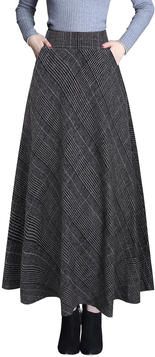 Omgoods - Vrouwen Winter Maxi Rok - Elegante Hoog Taille