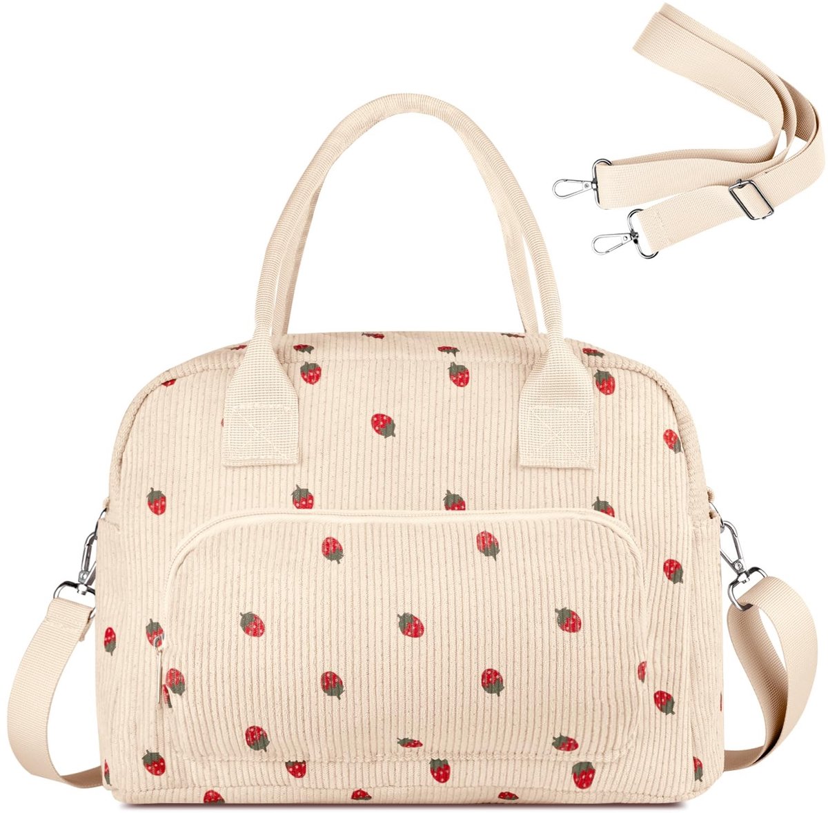 Omgoods - Geïsoleerde Lunchbag van Corduroy, Grote Koeltas voor Werk en School