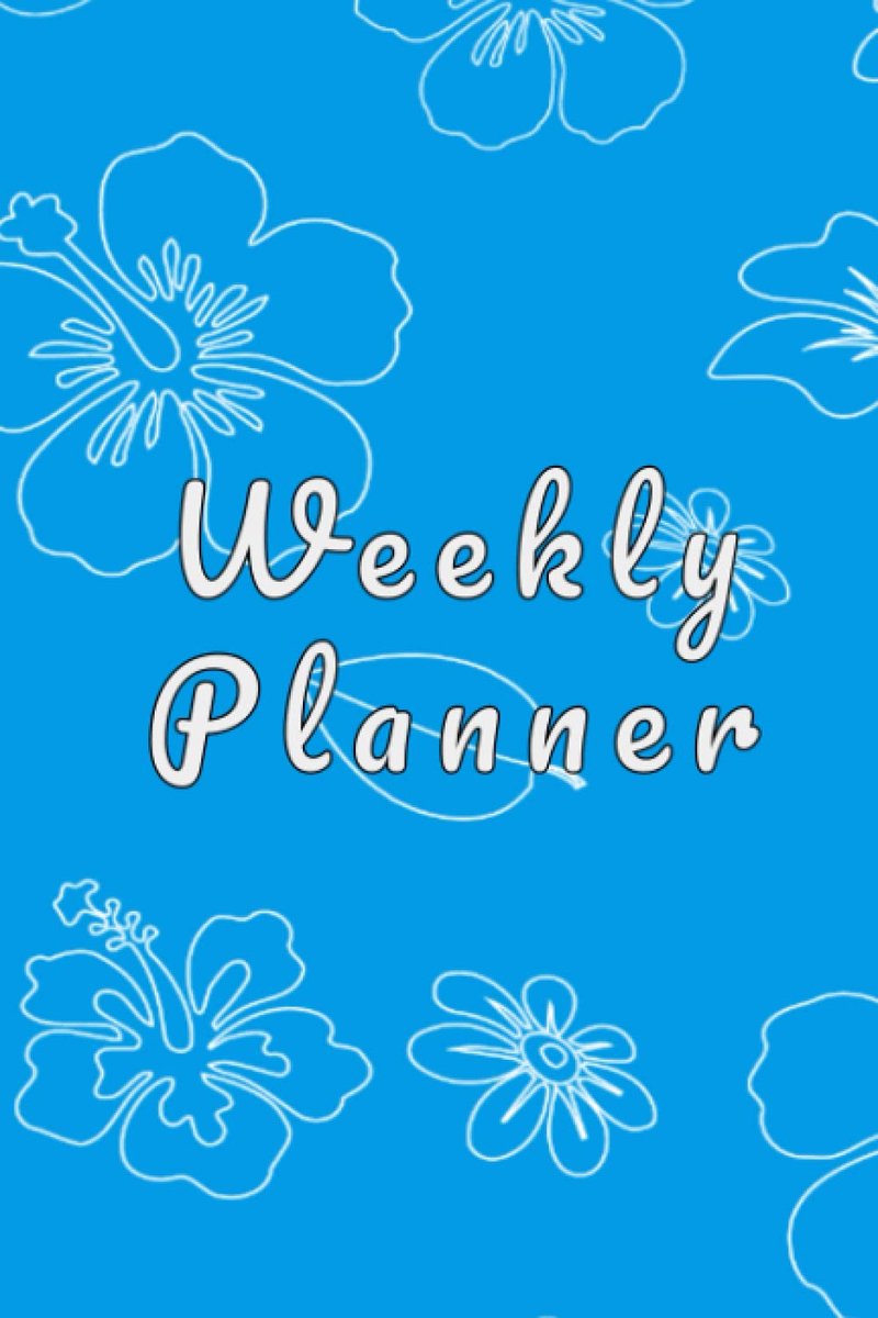 Weekly Planner: Floral Pattern - Light Blue - 6x9 in Weekly planner