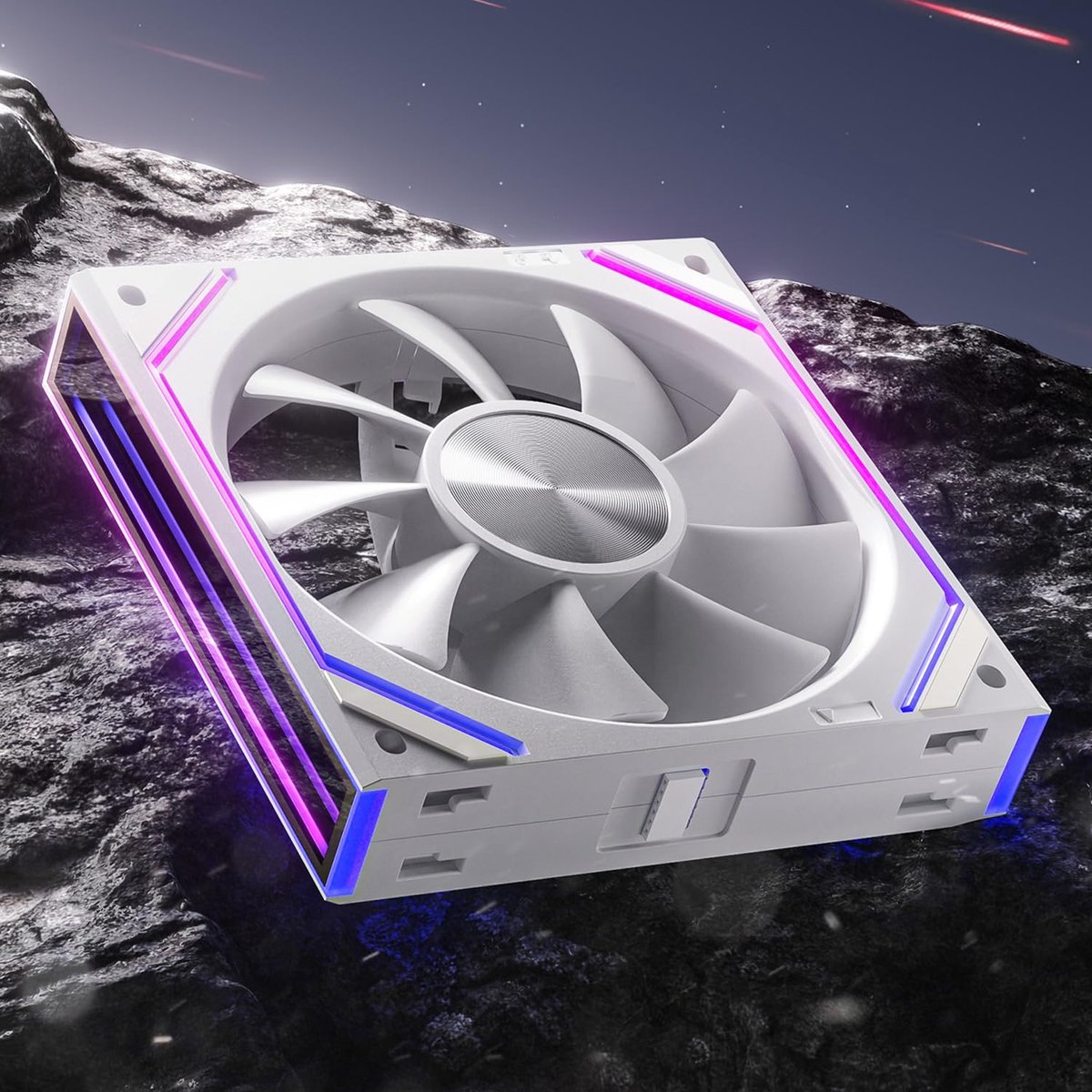 DAWN ARGB Daisy Chain PC-ventilator 120 mm [Infinity Mirror] [HDB] 71 CFM/1850 rpm / 2,6 MMH2O 4-polig PWN & 5 V 3-polig ARGB voor Asus Aura ASRock GIGABYTE MSI