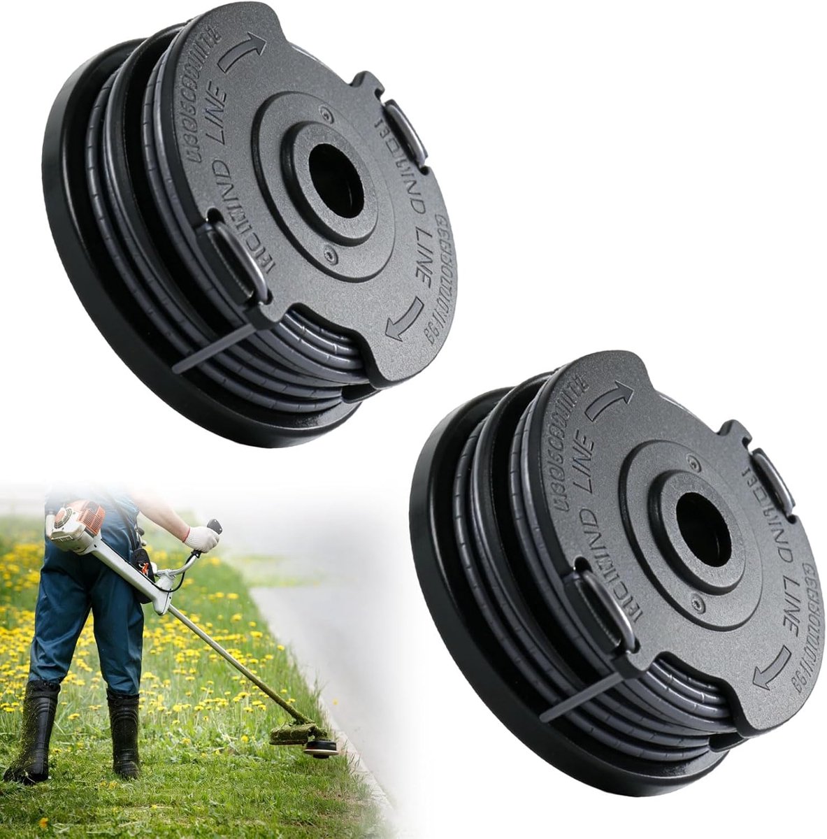2 rollen trimmer draadspoel voor grastrimmer-spoel, φ1,65 mm x 6,1 m | navultrimmerdraad, grasmaaierspoel, compatibel met Bosch ART 24 ART 27 SL grastrimmers, modelnummer F016800351