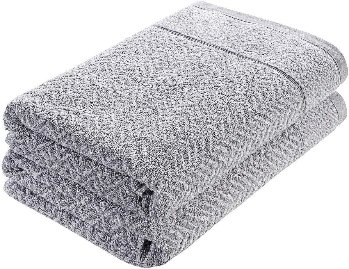 Omgoods - Set van 2 Douchehanddoeken 70x140 cm met Patroon