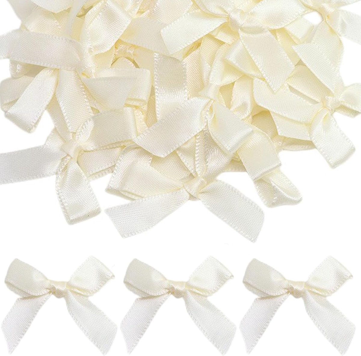 Strikken, beige kleine ambachtelijke strikjes voor haarclip bloem bakkerij verpakking geschenkverpakking bruiloft feestdecoratie
