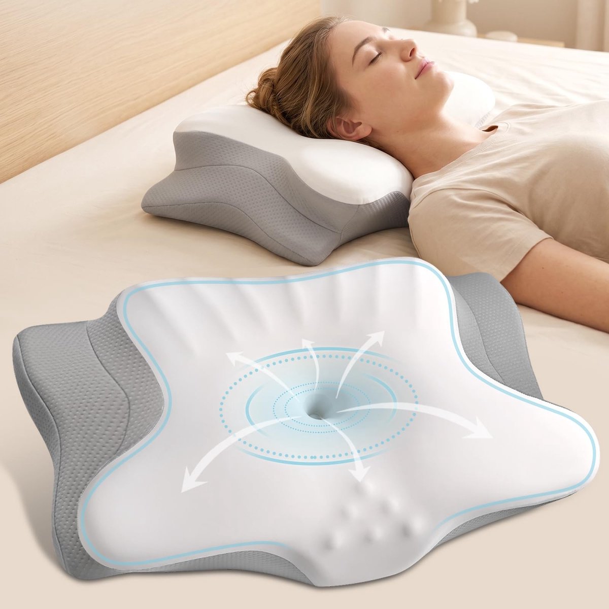 Omgoods - Cervicaal Nek Kussen voor Pijnverlichting - Ergonomisch Ontwerp