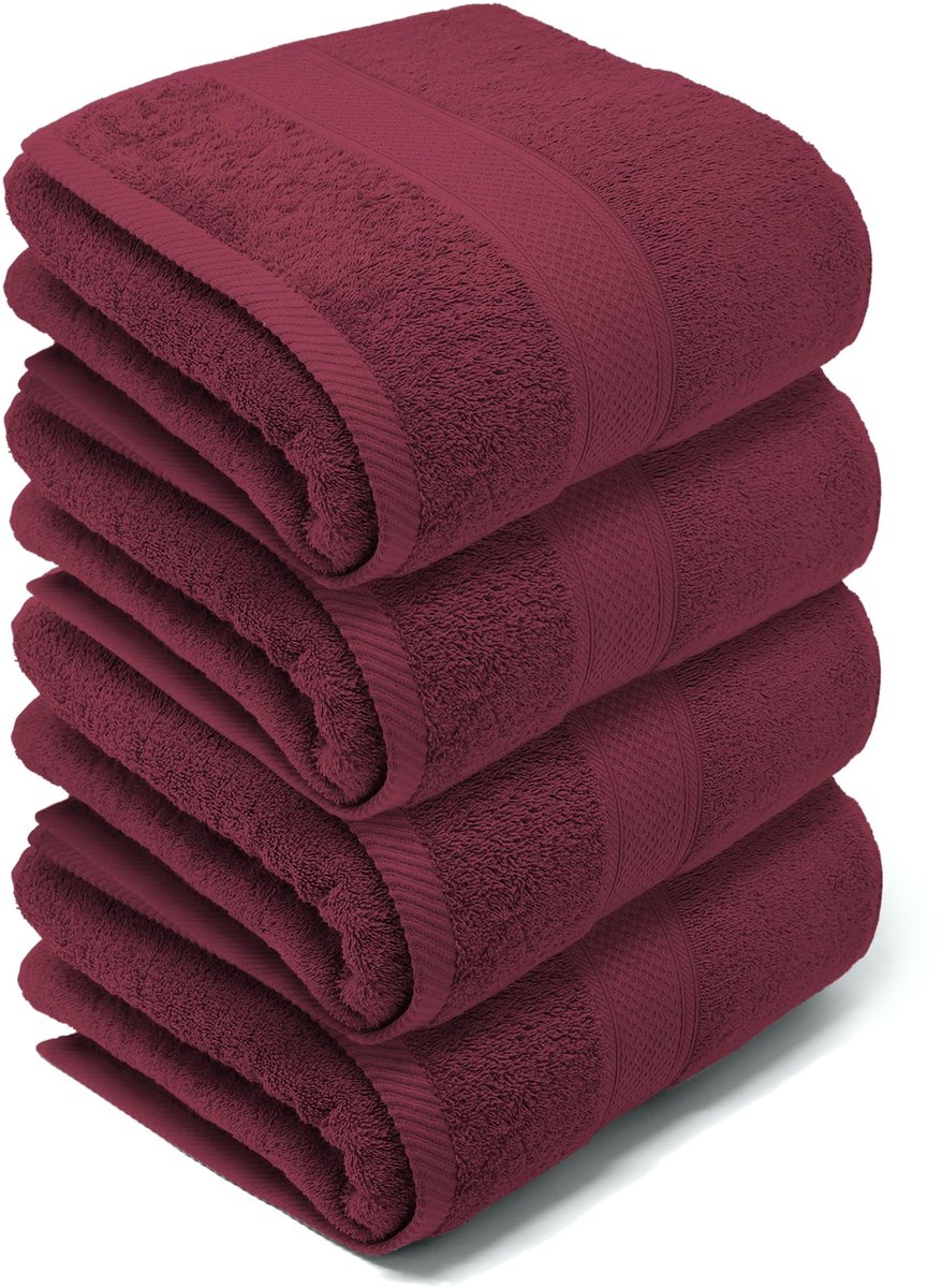 Omgoods - Set van 4 Extra Grote Badhanddoeken 90 x 170 cm