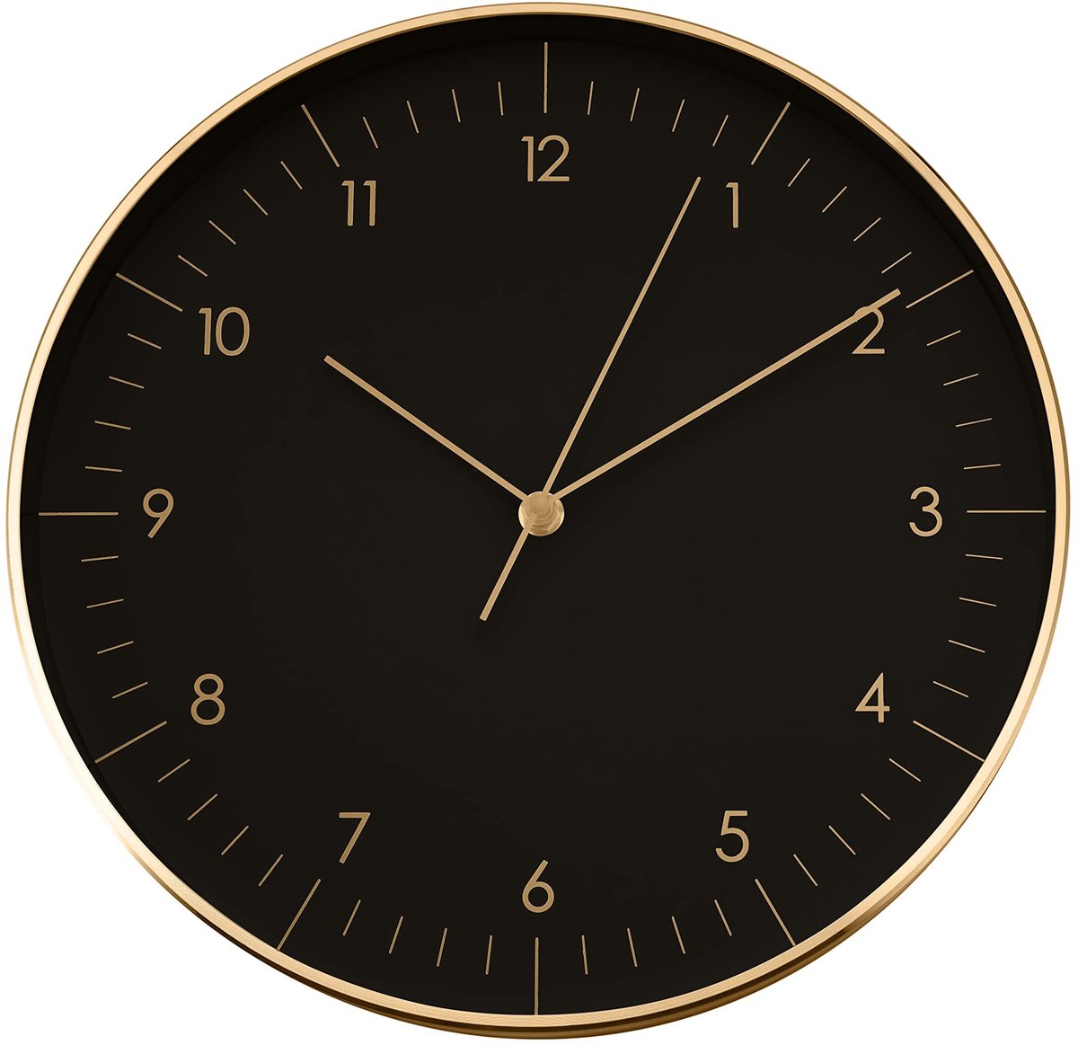 Omgoods - Wandklok - Modern Zwart en Goud met Stille Mechanisme