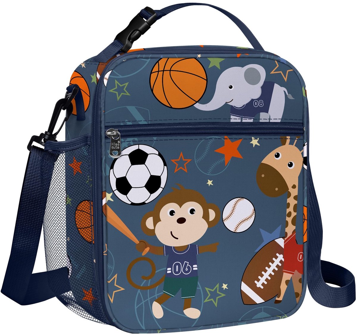 Omgoods - Geïsoleerde Kinderen Lunch Bag - Grote Thermische Koeltas voor School en Picknick - Giraffe en Olifant