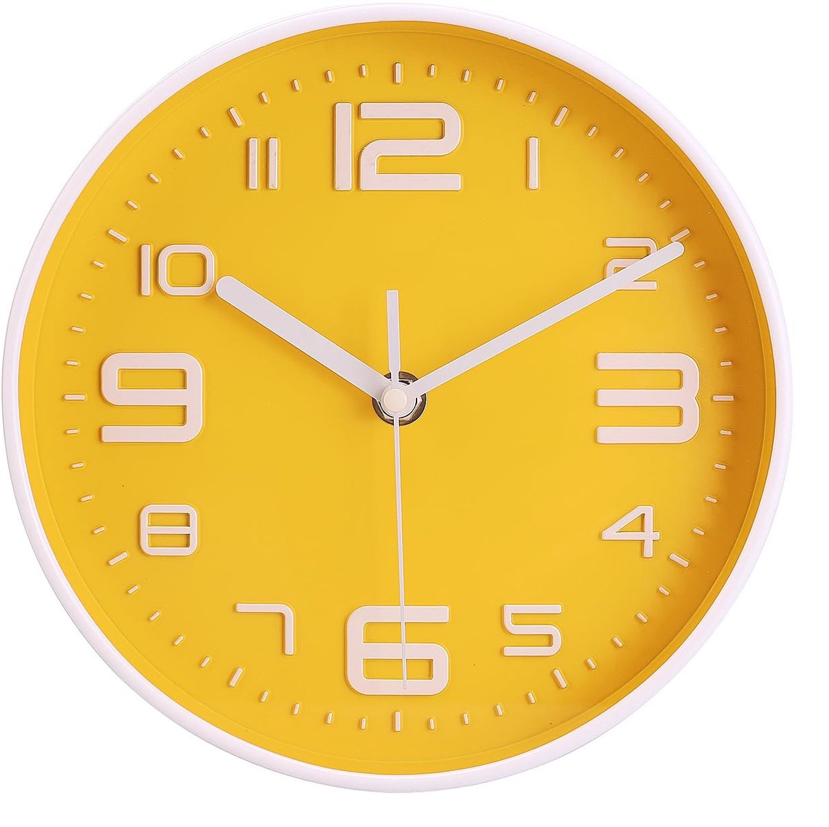 Omgoods - 12 Inch Stille Wandklok - Eenvoudig Design in Geel