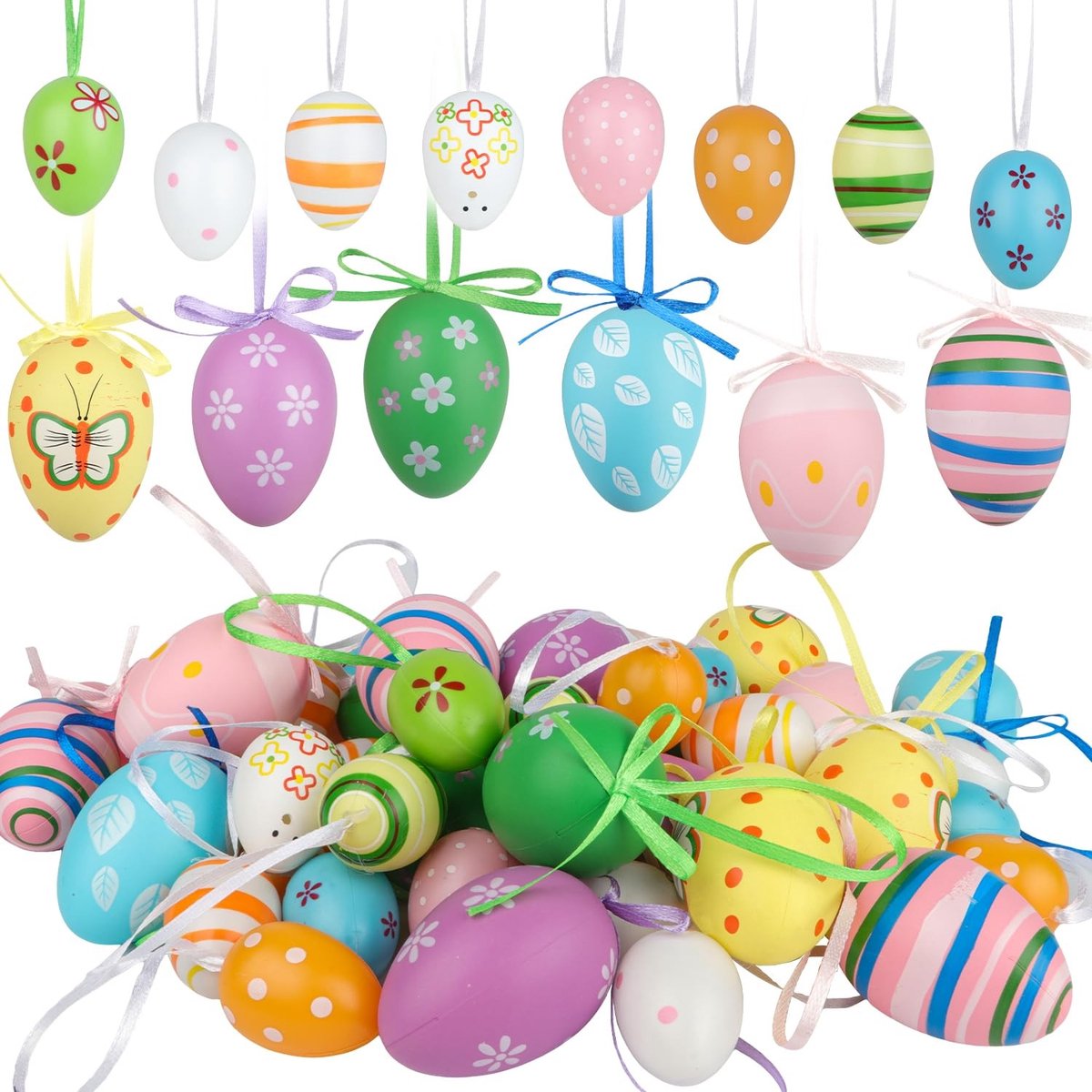 Omgoods - Jangostor Paasdecoratie - Plastic Eieren voor Feestelijke Decoratie (50 stuks)
