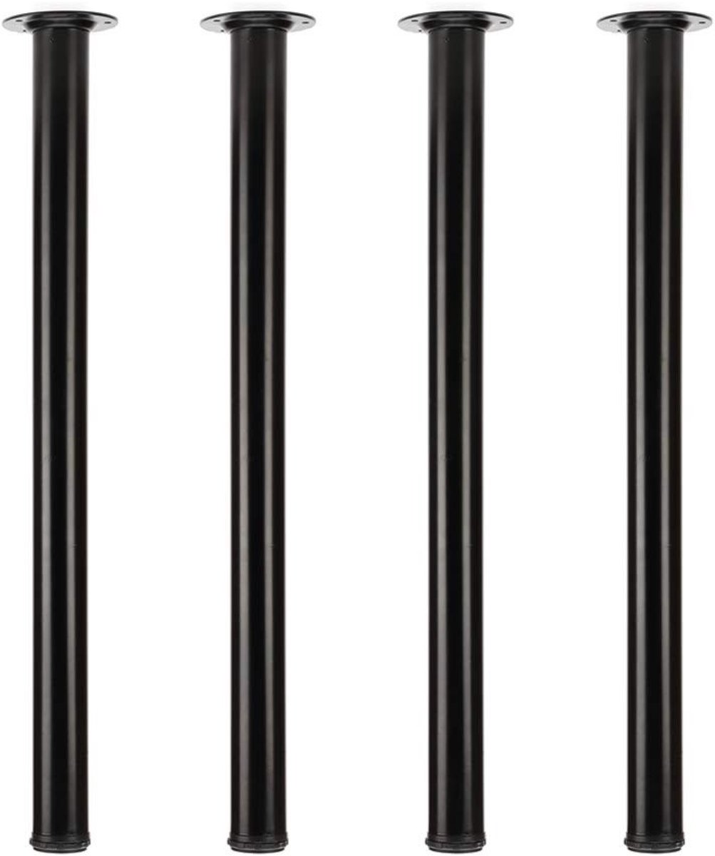 Omgoods - Verstelbare Tafelpoot 75cm - Set van 4 Zwarte Metalen Meubelpoten