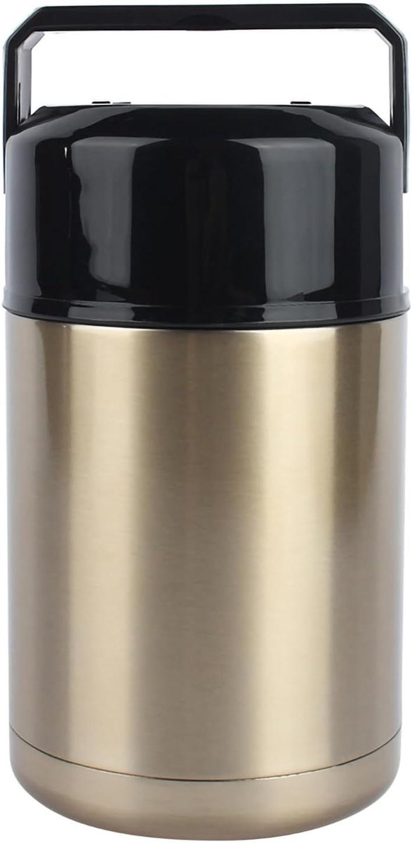 Isolerende Voedselcontainer - Soepfles Thermosfles - Warme Maaltijden Meenemen - Dubbele Wand Vacuüm Isolatie - 1000 ml - Goud