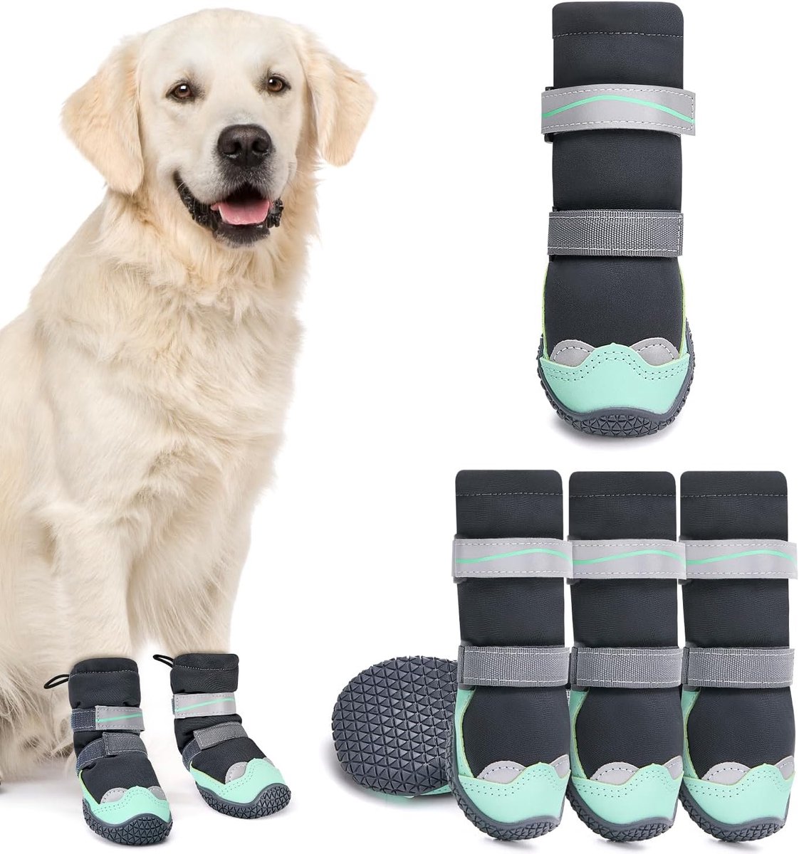 Schoenen – waterdichte hondenschoenen voor de winter, warme sneeuwlaarzen met antislip rubberen zool en reflecterende strepen voor kleine en grote honden om te wandelen