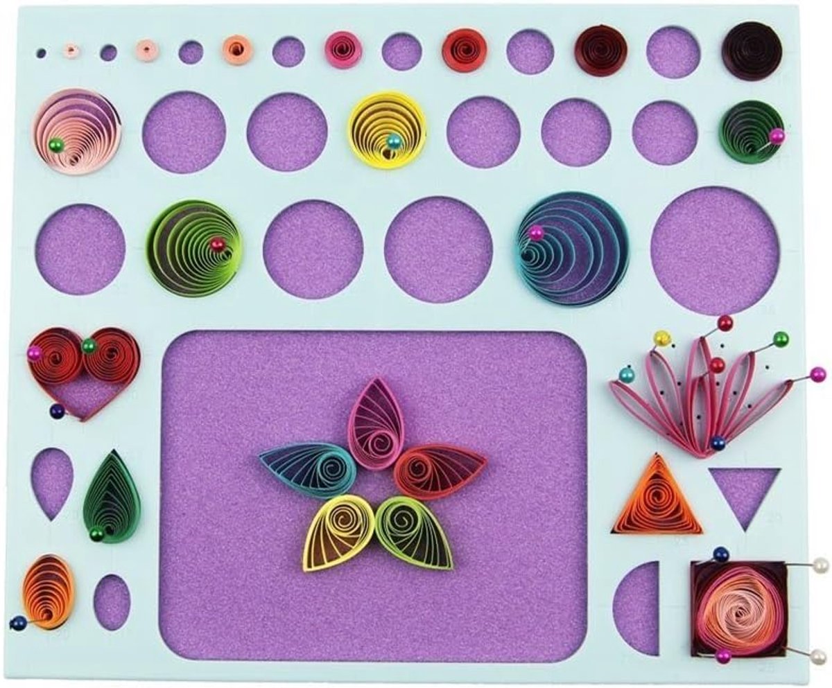 Quilling Tool, Quilling Board, 3 in 1 Quilling sjabloon bord met pinnen, Quilling breien bord kurk vorm mal DIY Tool, Quilling Husking Board voor Quilling Project