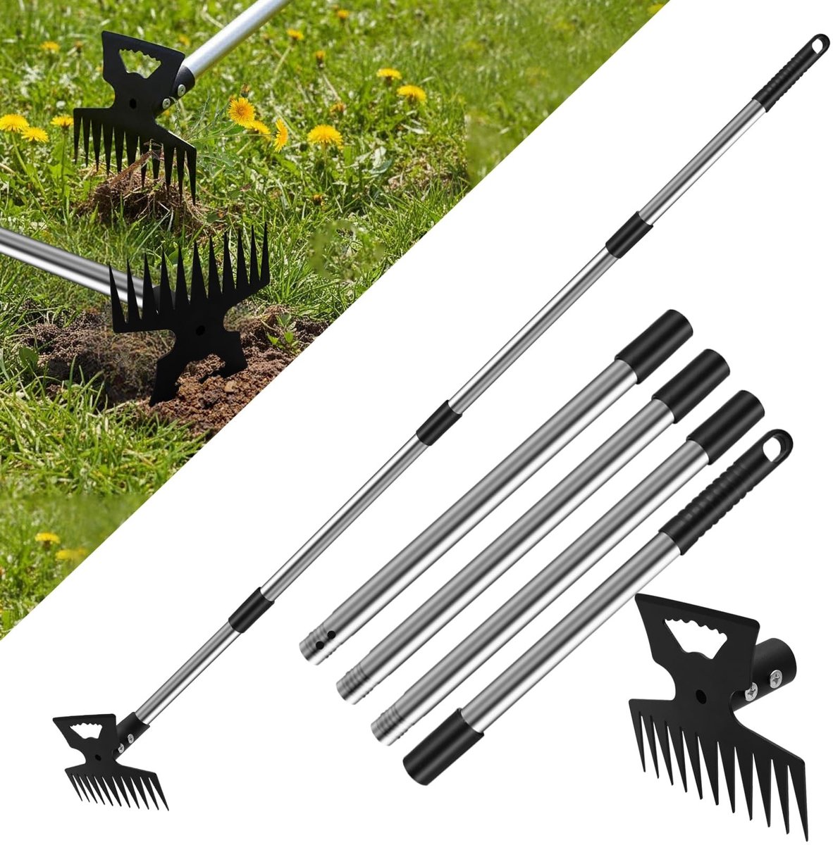 Omgoods - 2-in-1 Onkruidverwijderaar met Lange Steel van 147 cm