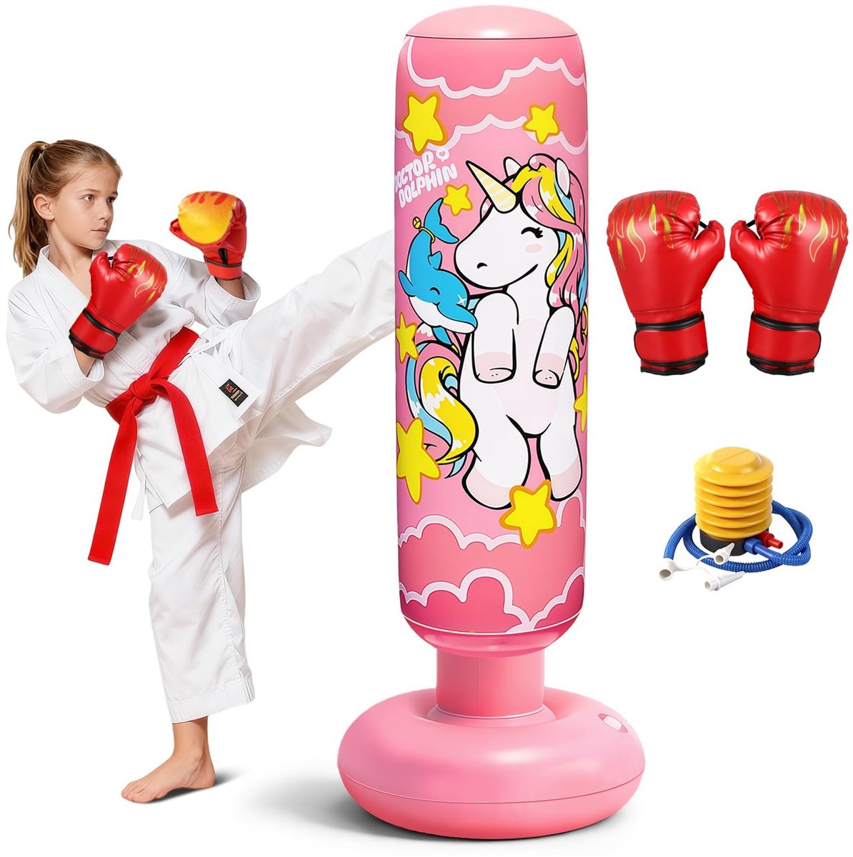 Omgoods - Kinderen Inflatable Punching Bag - Perfect voor Thuis en Gym Training