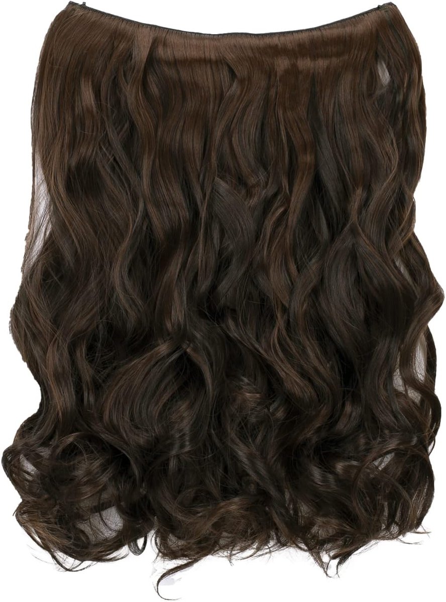 1 Inslag Extension Met Elastische Band Haarextensies Extension Haarstukje Golvend Zwartbruin Bruine Highlights E122-1
