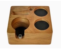 Omgoods - Tamper Station voor Espresso Koffie - 58mm - Houten Basis