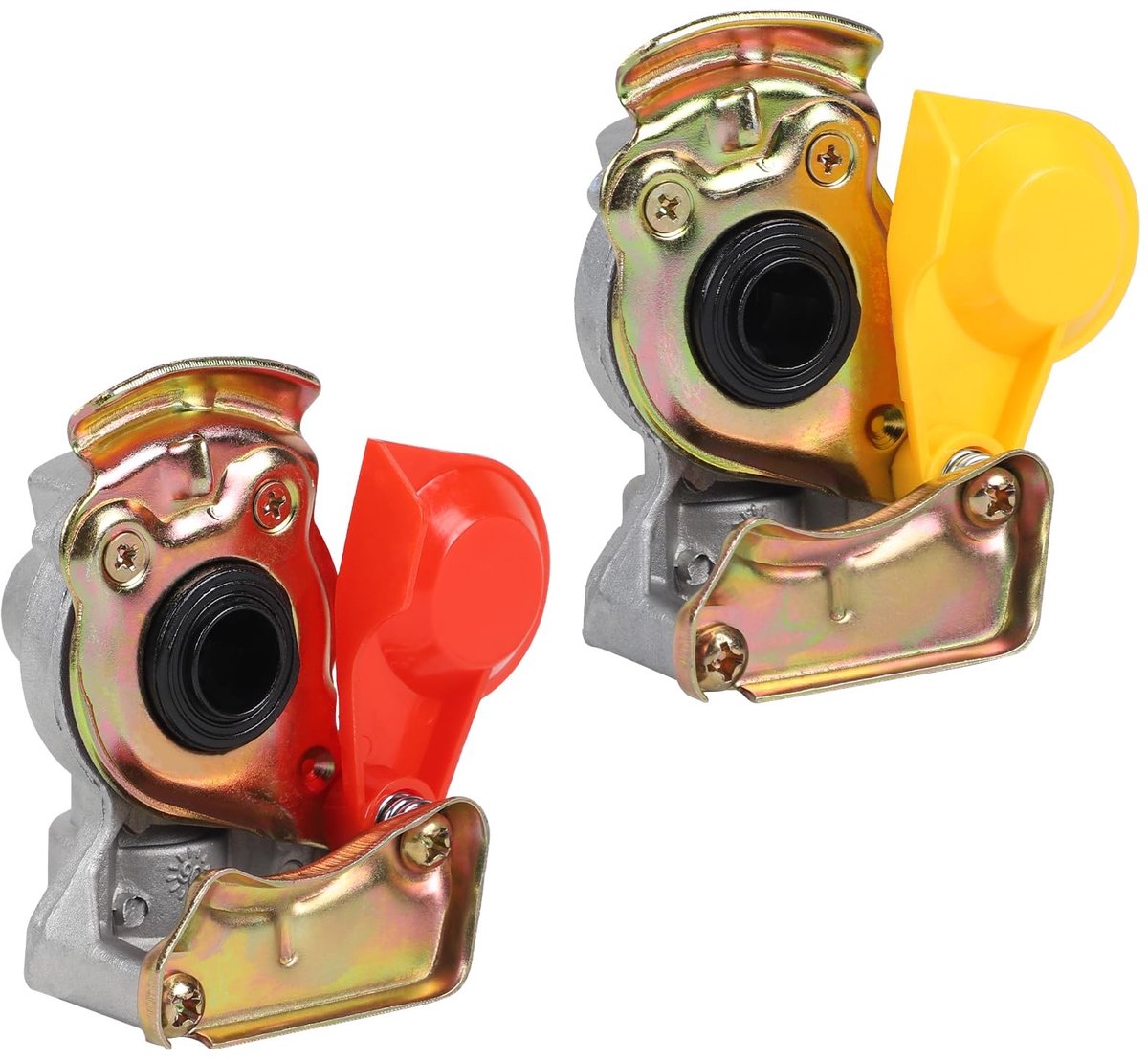 Omgoods - Koppelingskop met Ventieldop M16 Rood Geel Set Aluminiumlegering voor Landbouwvoertuigen