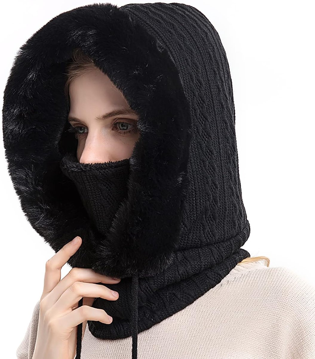 Bivakmuts gezichtsmasker voor dames, warm balaclava, winddicht volgelaatsmasker, verstelbaar skimasker, capuchonsjaal, winterfleecemuts voor skiën en fietsen, universele maat