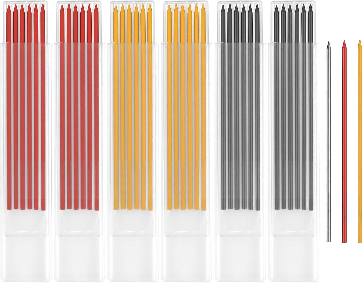2,8 mm Diep Gat Marker Potlood, Timmerman Gat Potlood Vervanging Lood, Solide Bouwers Potloden, Mechanisch Potlood Markeerstift Lood voor Bouwmarkering