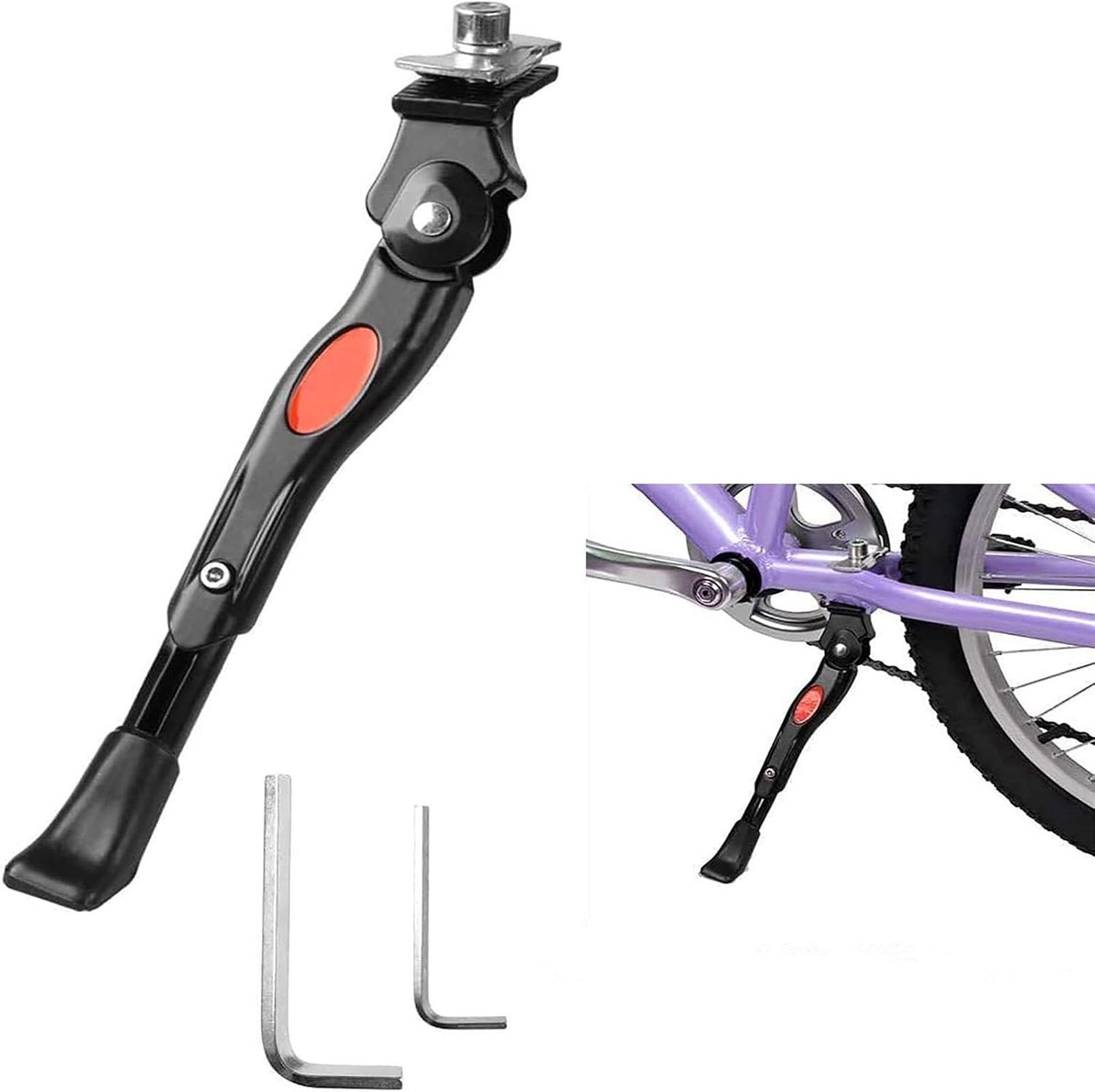 Fietsstandaard voor fiets, aluminiumlegering, verstelbare houder voor achteruitrijstandaard, antislip zijstandaard voor fiets, 16, 18, 20 inch