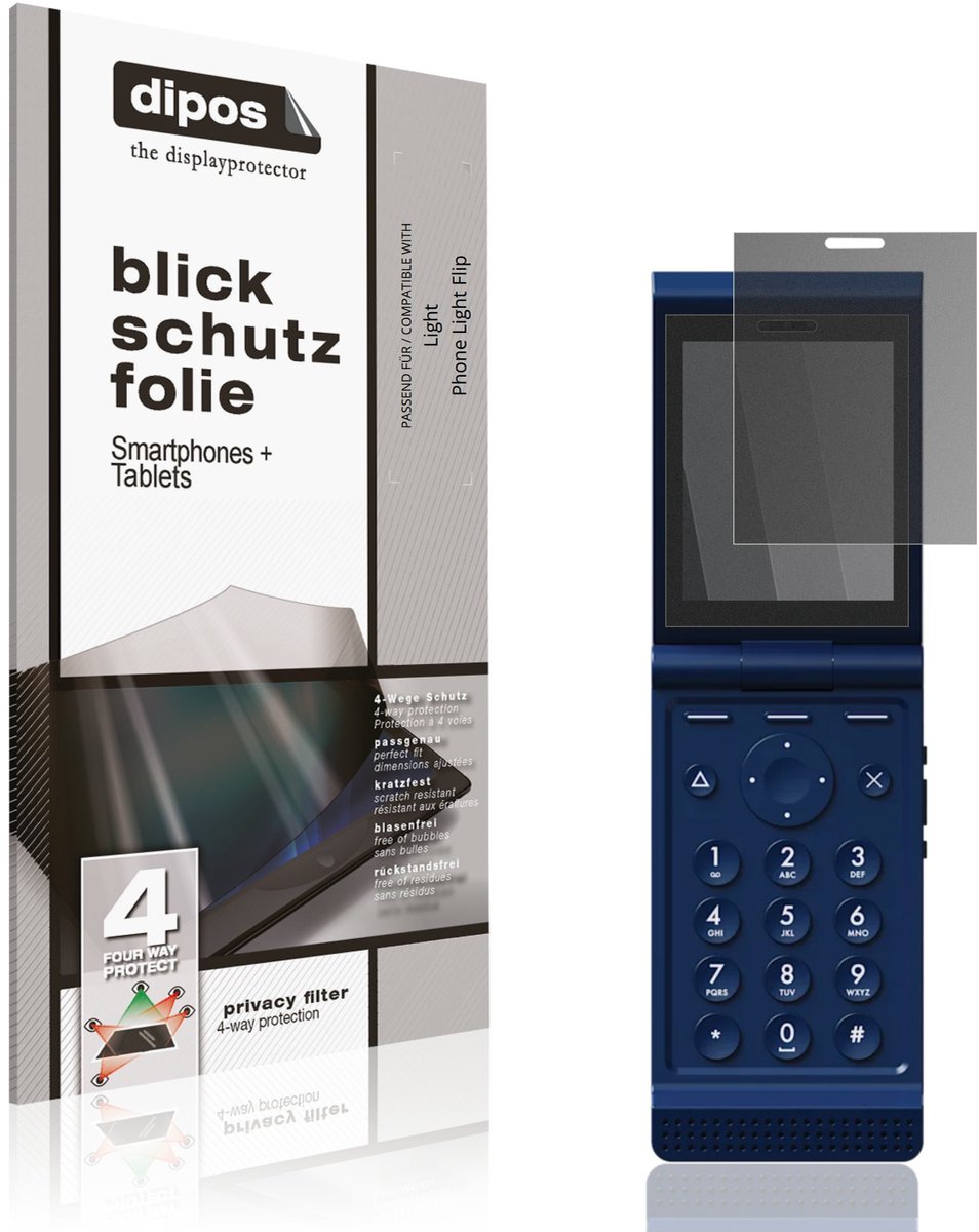 dipos – Matte Privacy Screenprotector geschikt voor Light Phone Light Flip | Anti-Spy Beschermfolie