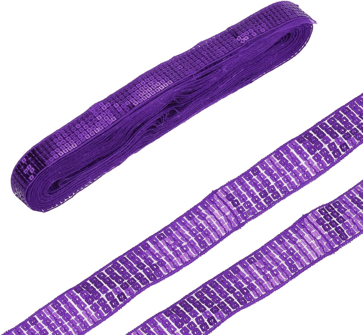 Pailletten Trim 5 Rij 2" Platte Pailletten Strepen Laser Pailletten Stof Glitter Pailletten Kleurlint Trimmen voor Handwerk DIY Donkerpaars